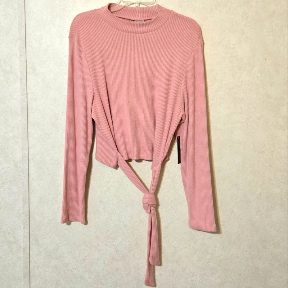 XXXL CROPPED LONG SLEEVED RIBBED TOP